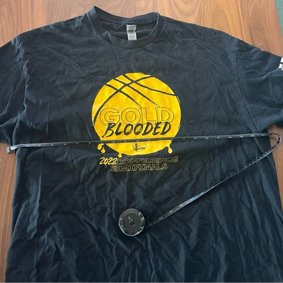 Golden State Warriors Gold Blooded Black and Yellow Playoff Postseason Tee Sz XL - Picture 6 of 7